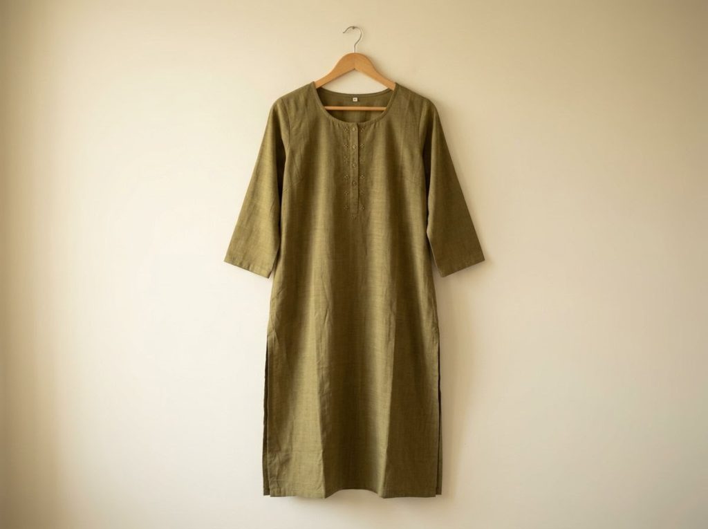 Straight Kurti - Olive Green